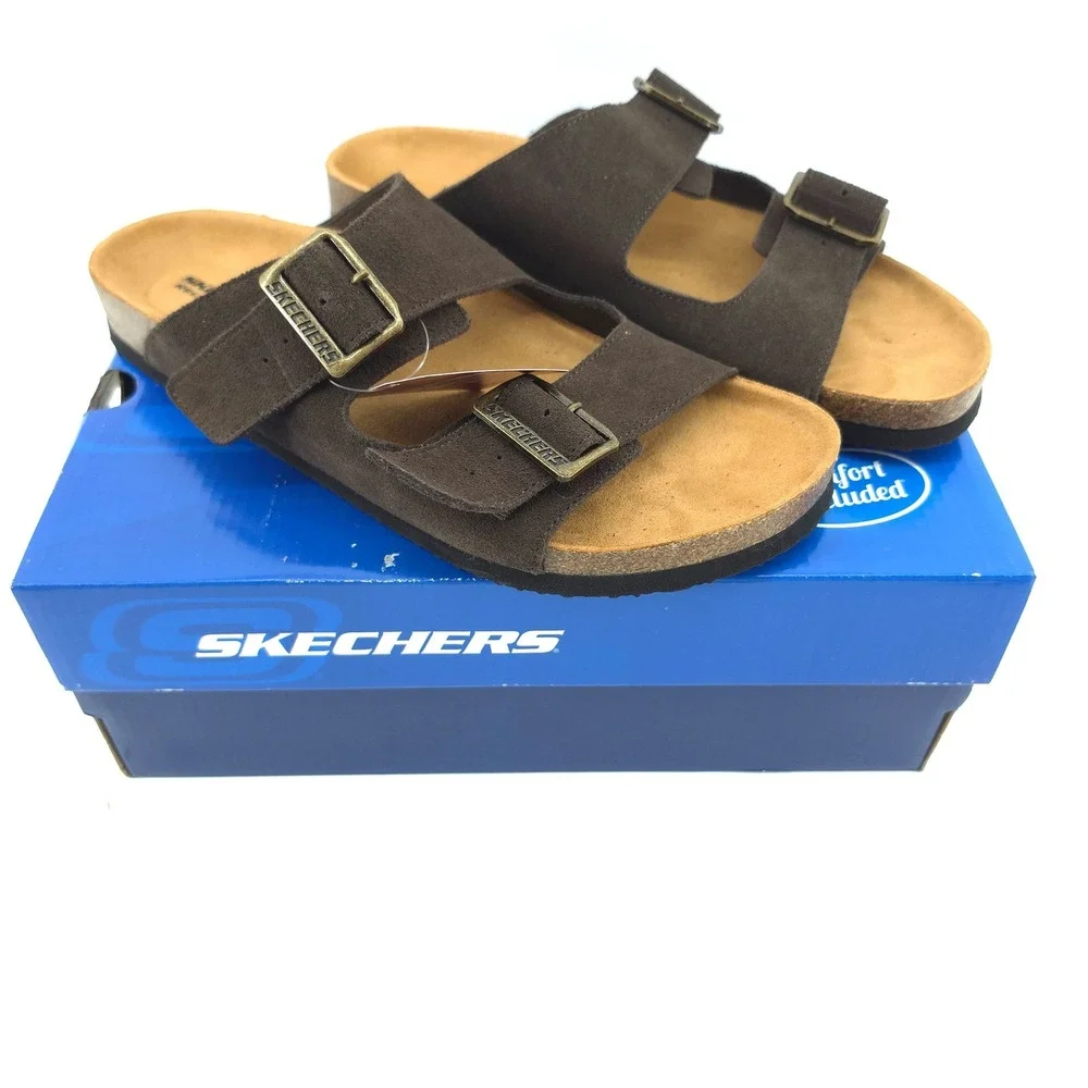 Skechers Mens Aidan-Leelan Sandal Synthetic Chocolate Brown 9 Relaxed Fit